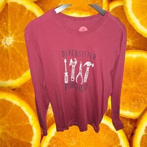 Life Is Good  Diversified Portfolio‎ Red Long Sleeve Tee Shirt Size Large